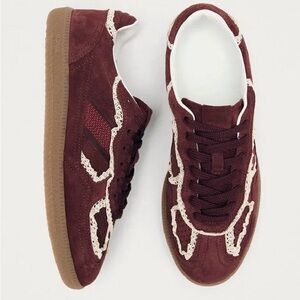 ALOHAS Burgundy Sneakers with Lace Accents